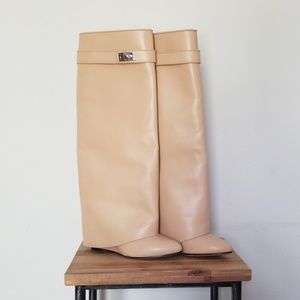 Givenchy Shark Lock-Fold Over Knee Boot
